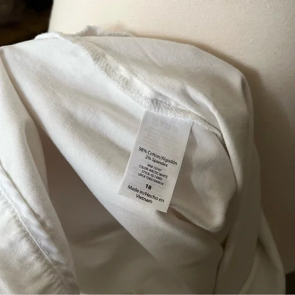 George Skirt Women's Size 18 White Pencil Straight Stretch Zip Minimalist Casual - Picture 5 of 6